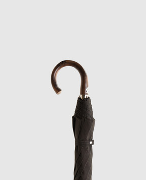 Pasotti Brown striped folding umbrella OMITUO64SRASO67683TOP