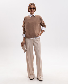 Peserico Brown sweater with wool and silk S99984F07K09095