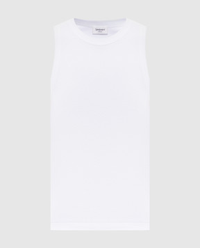 Saint Laurent White T-shirt with embroidered emblem 867125Y38BD