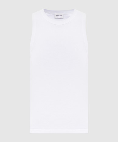 White T-shirt with embroidered emblem