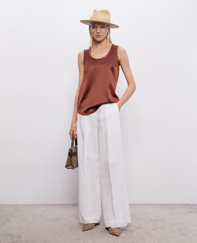 Brunello Cucinelli Terracotta silk top M0C59E0600