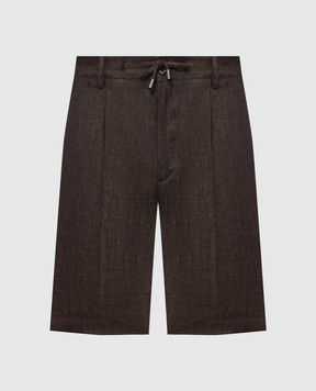 Stefano Ricci Brown linen shorts M1T6100300L0005Q