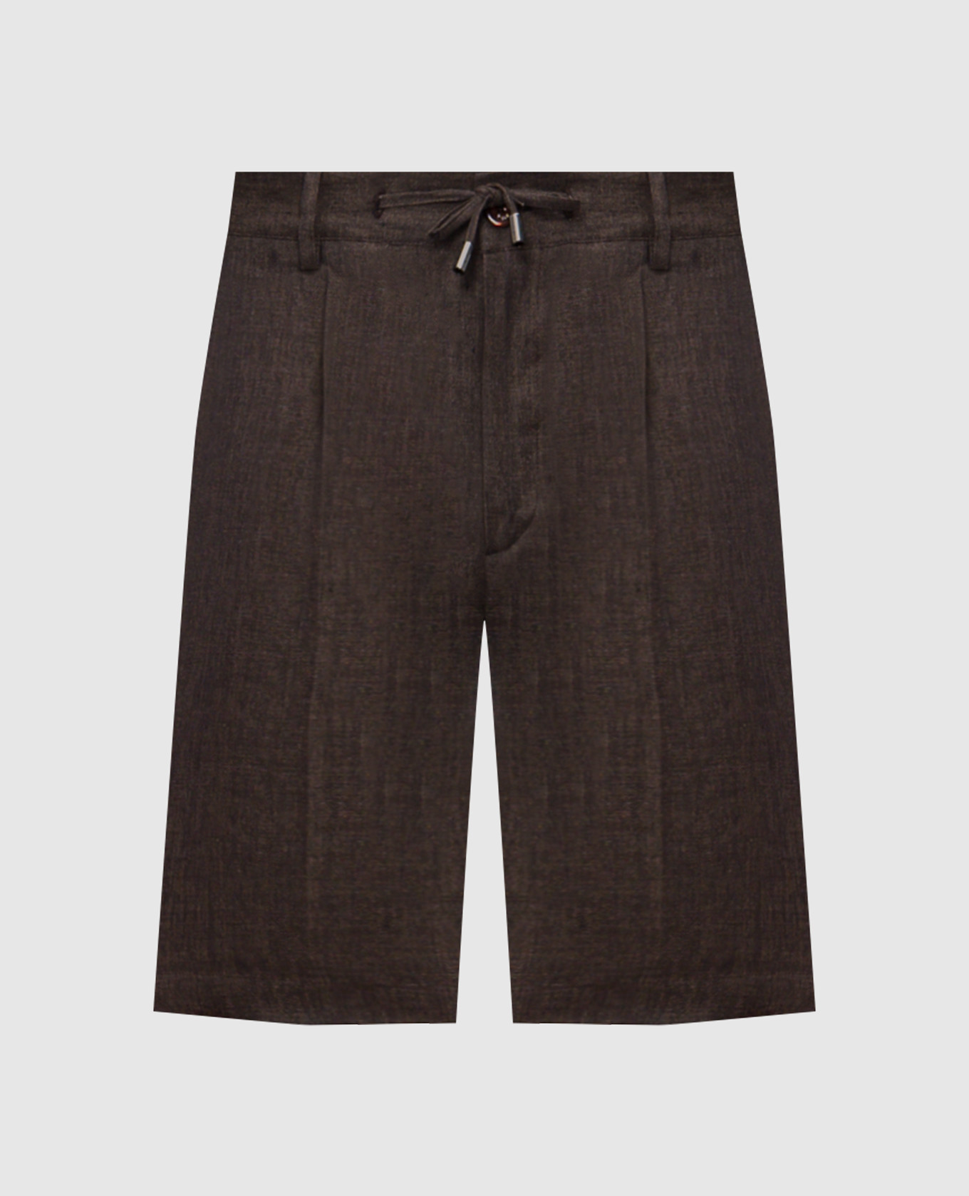 Brown linen shorts