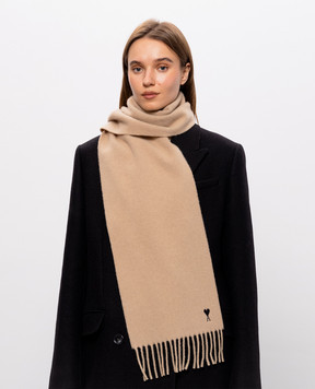 Ami Paris Beige wool scarf USF677AW0047w