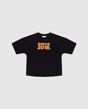Palm Angels Children's black T-shirt with Since 2015 print PBAA002S26JER002