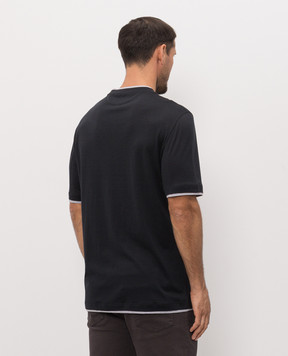 Brunello Cucinelli Black T-shirt with silk MH8367427