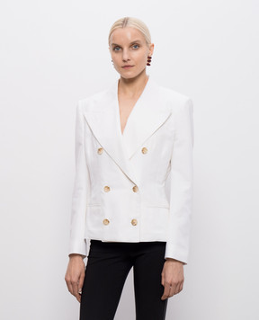 Dolce&Gabbana Ivory double-breasted jacket with silk F29WRTFUTBT