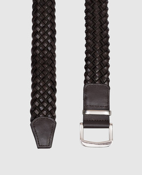 Agnona Brown combination belt with weaving L611U2NT1035