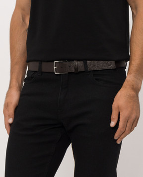 Trussardi Brown leather belt with embossed logo B349B000042NMEL01L61