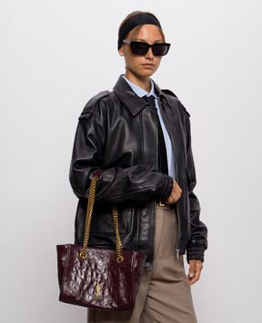 Saint Laurent NIKI burgundy leather tote bag 8726800EN07