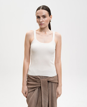 Ermanno Scervino Ivory ribbed top D485L762HVT