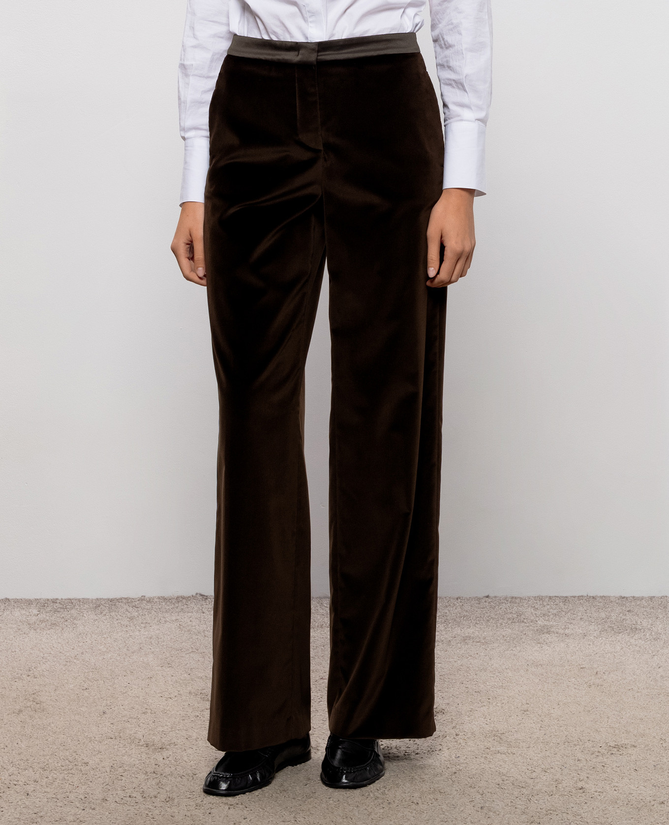 Dark brown velvet pants Peserico 3