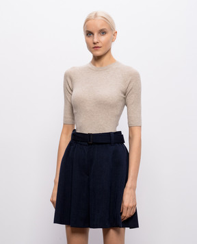 Brunello Cucinelli Beige ribbed cashmere top M9A822200P