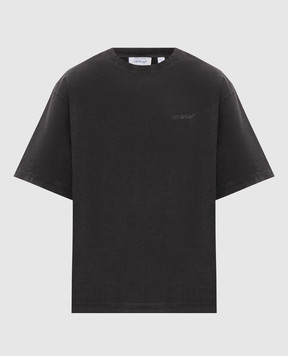 Off-White Grey T-shirt with textured logo 44MAA120F26J00W