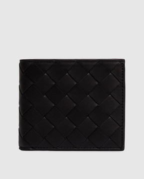 Bottega Veneta Black Intrecciato Bi-Fold Leather Wallet 749412VCPQ4