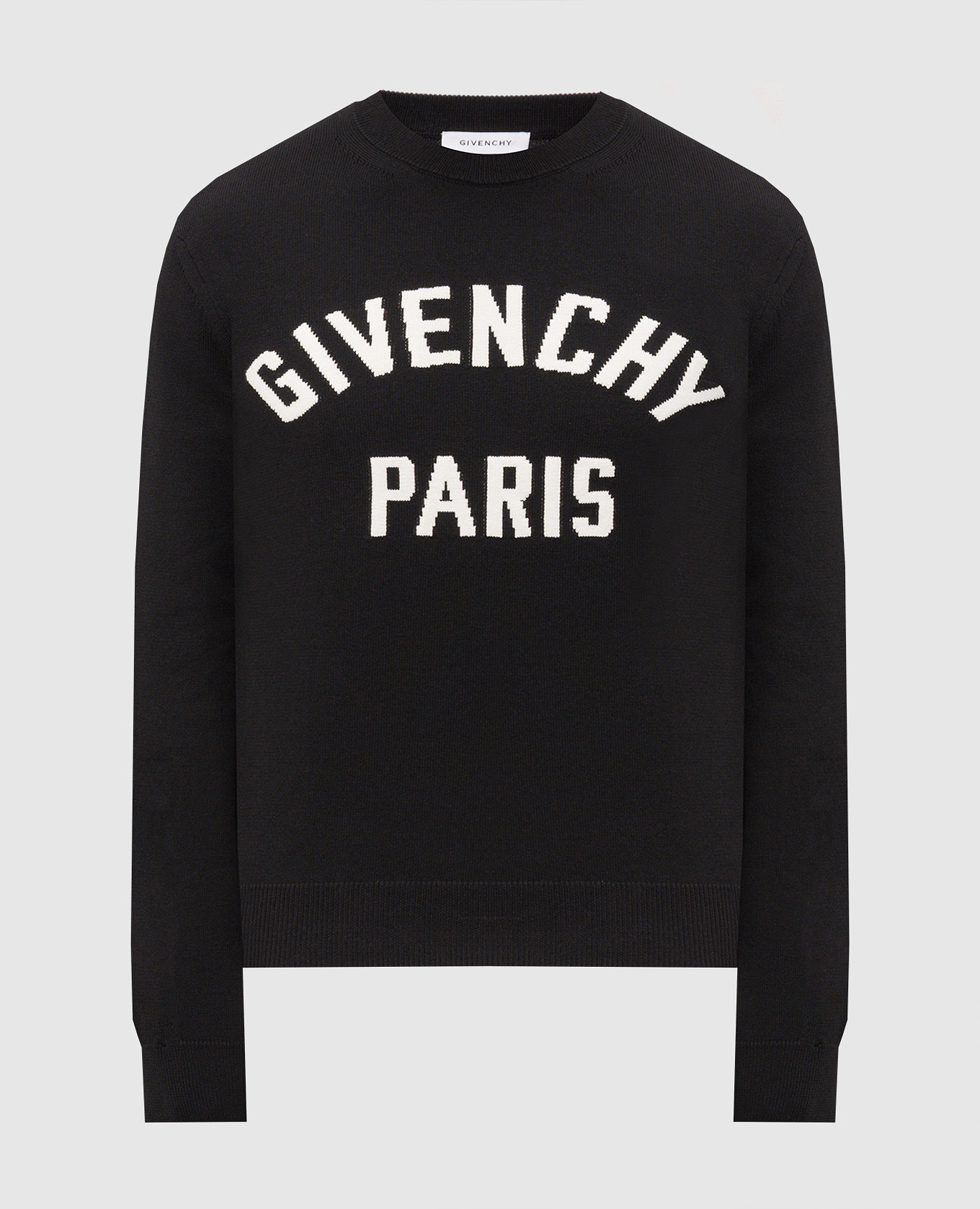 Black jumper with logo pattern