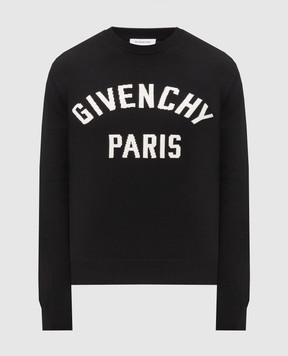 Givenchy Black jumper with logo pattern BM90X94YQP