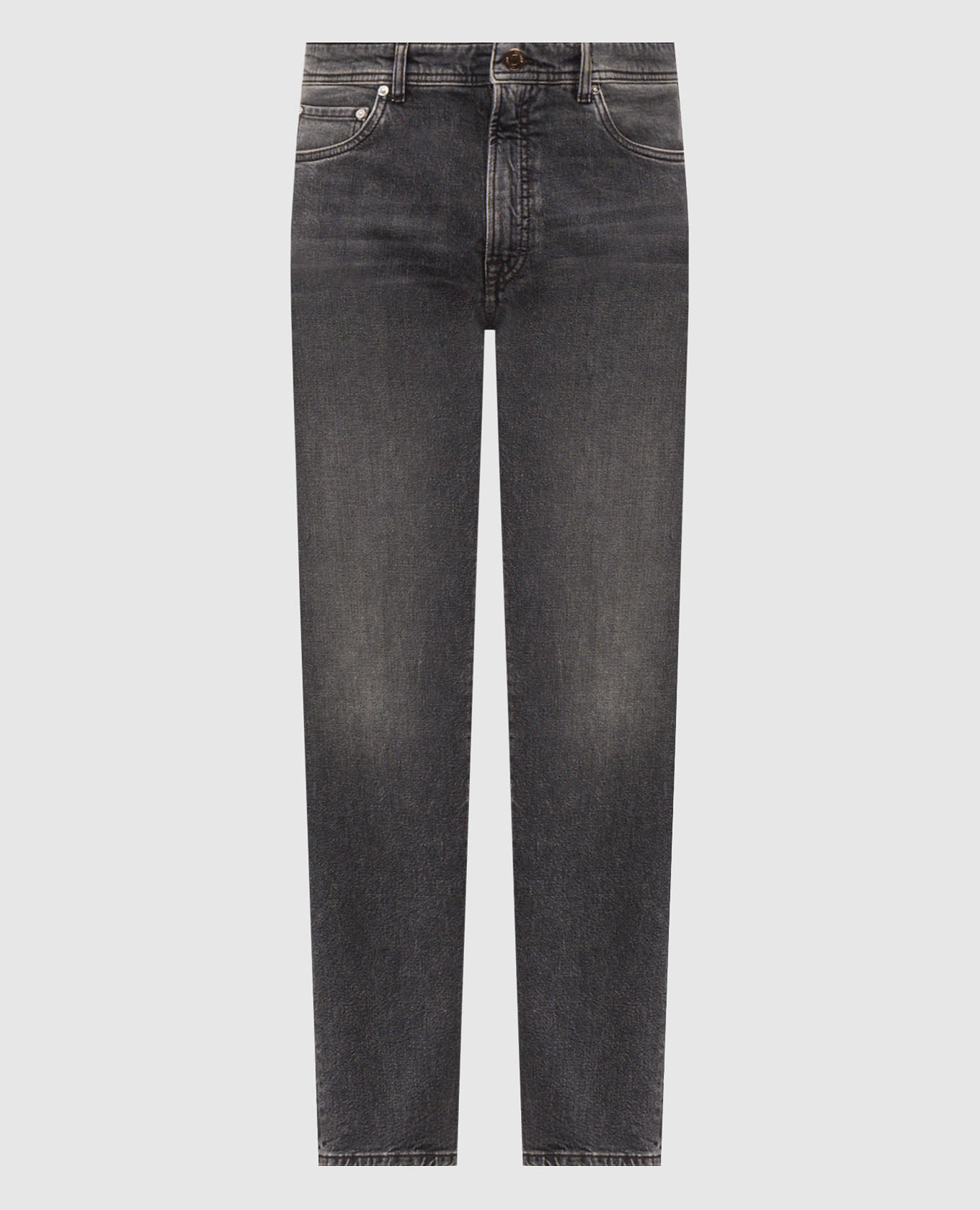Grey jeans with logo patch