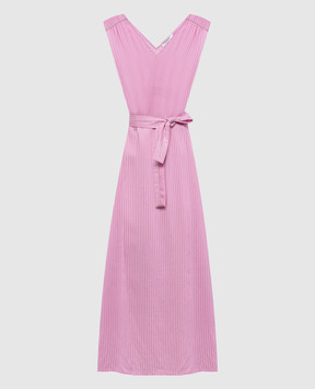 Peserico Pink striped silk dress S0220801176