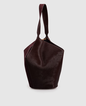 Khaite Lotus burgundy suede bag H2043978