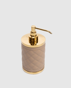 Giobagnara Brown leather soap dispenser Alghero Diamonds BSSDPTGOLDRV105