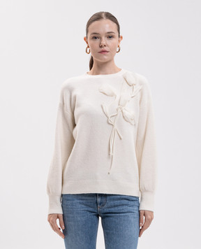 Twinset Ivory sweater with applique 262AT3070