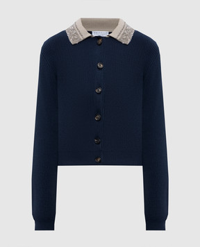 Brunello Cucinelli Blue cardigan with sequins M19232416
