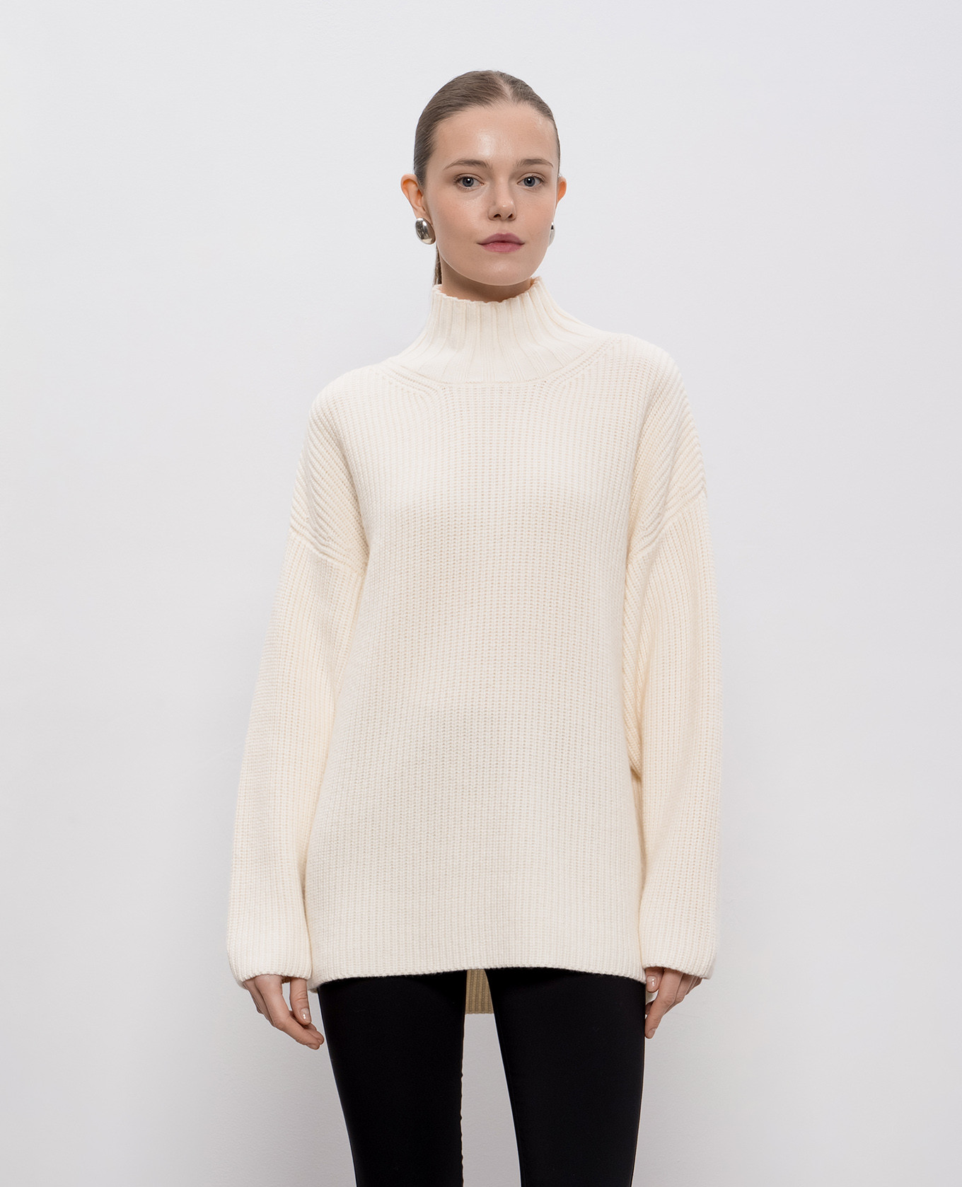 

White wool sweater with logo Twinset