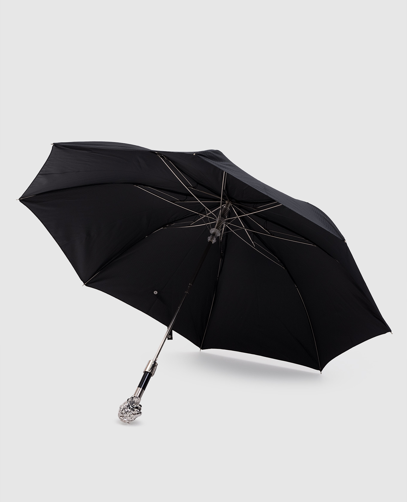 Silver Lion black folding umbrella Pasotti 2