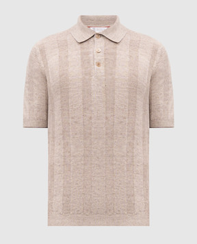 Brunello Cucinelli Beige polo with linen M2L707815