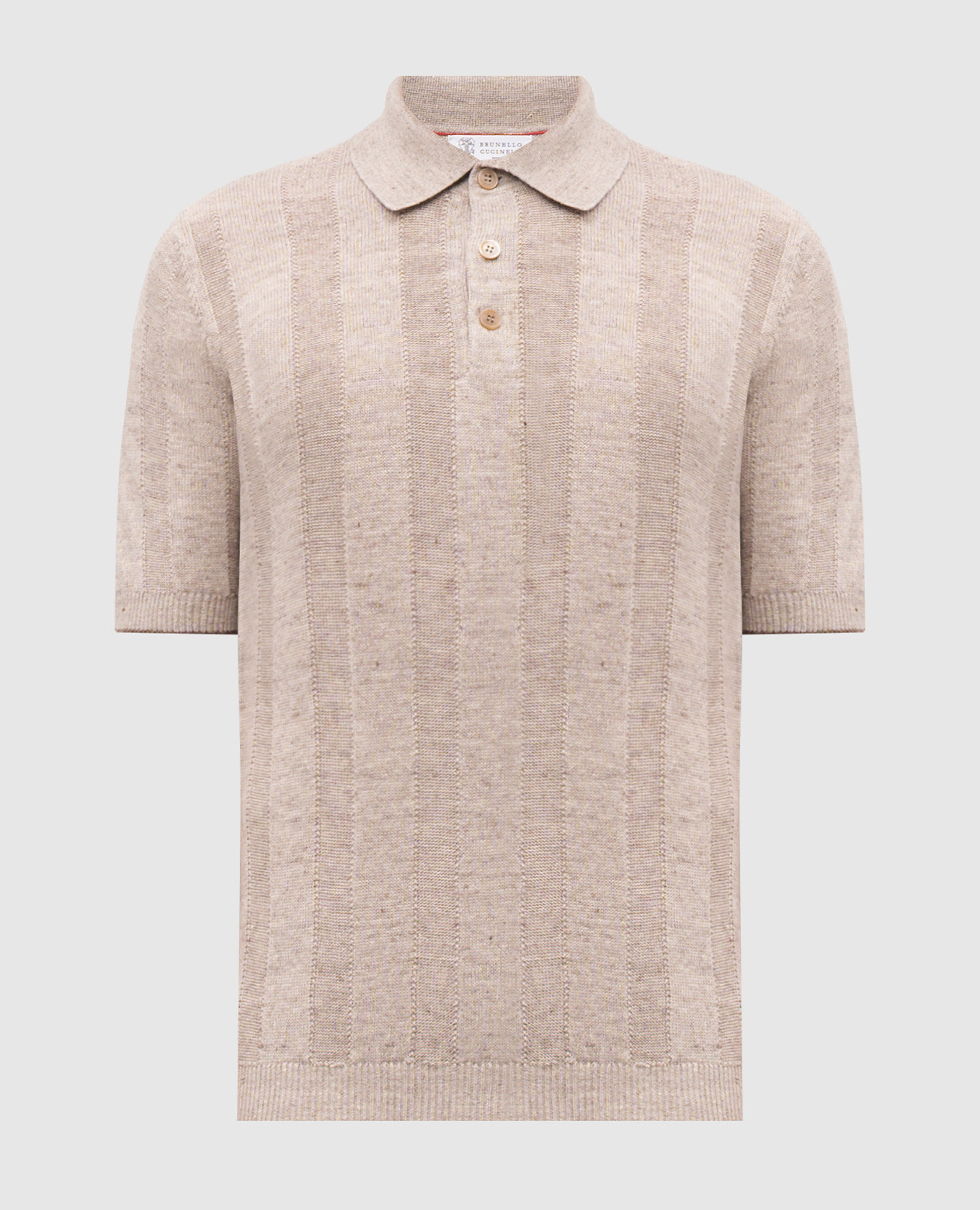 Beige polo with linen