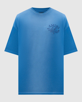 AMIRI Blue T-shirt with embroidered logo AMTOJR1157