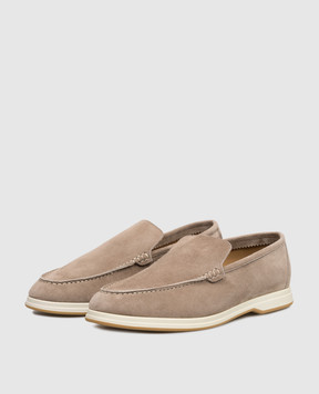 Enrico Mandelli Brown suede loafers 0YACHT7415