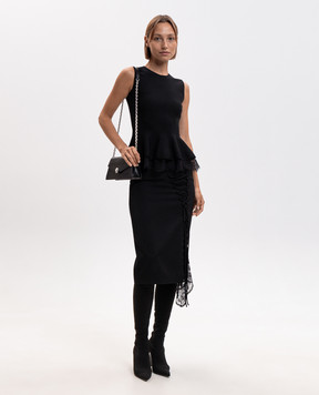Alexander McQueen Black top with lace A002ZSQ1BH7