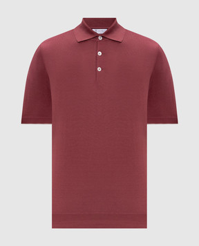 Brunello Cucinelli Pink polo with piping M29800125