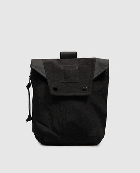 C.P. Company Metropolis Black sling bag with logo print LAC009A110224M