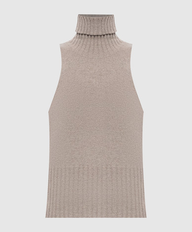Beige wool top