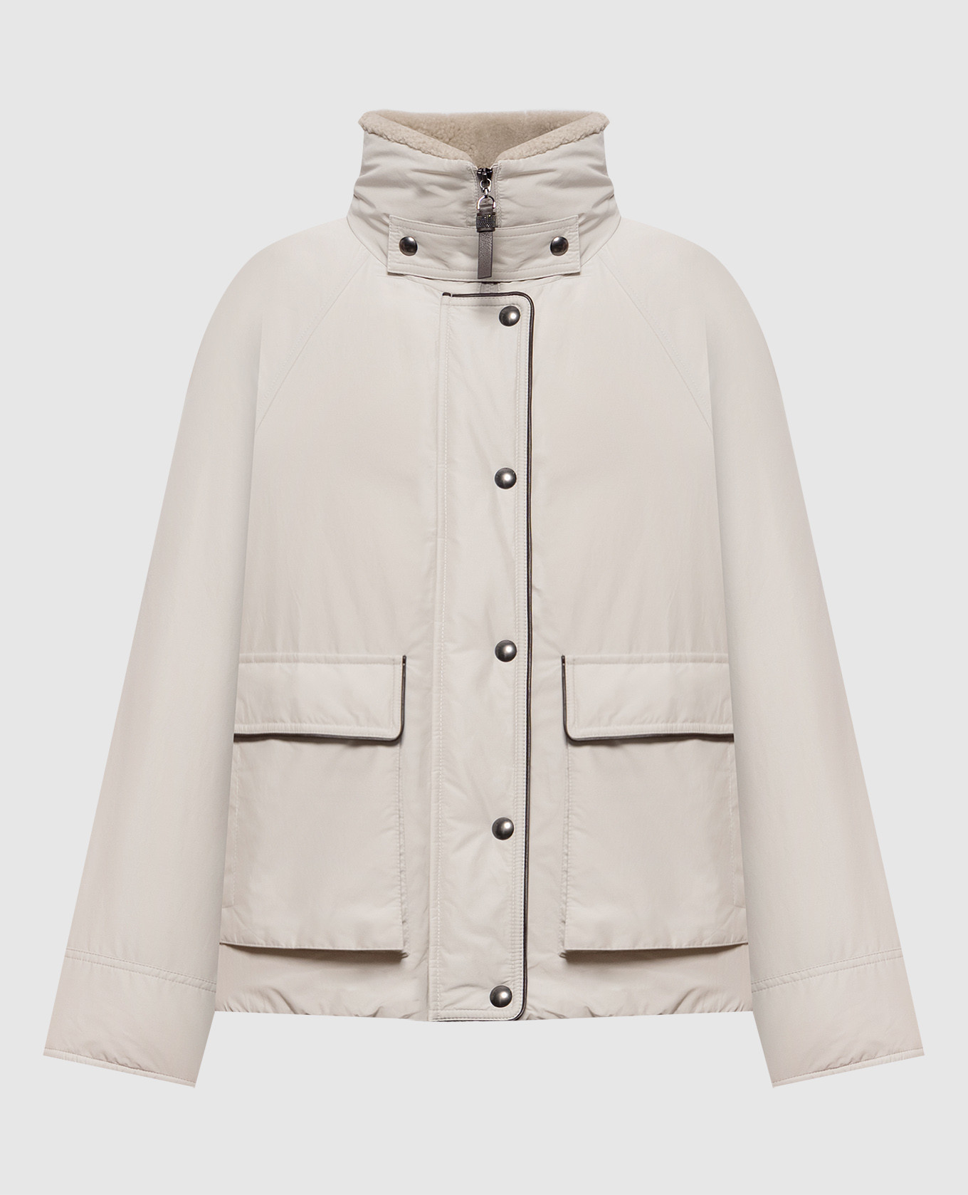 Gray down jacket