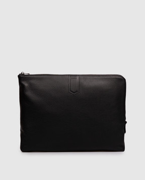 Canali Black leather clutch folder NA00261P326136