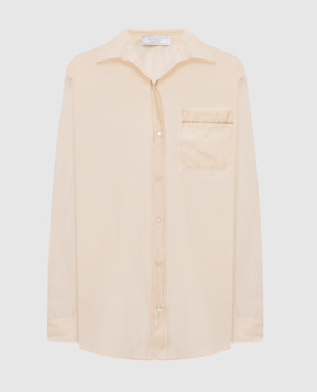 Peserico Beige silk shirt with monil chain S0600308372
