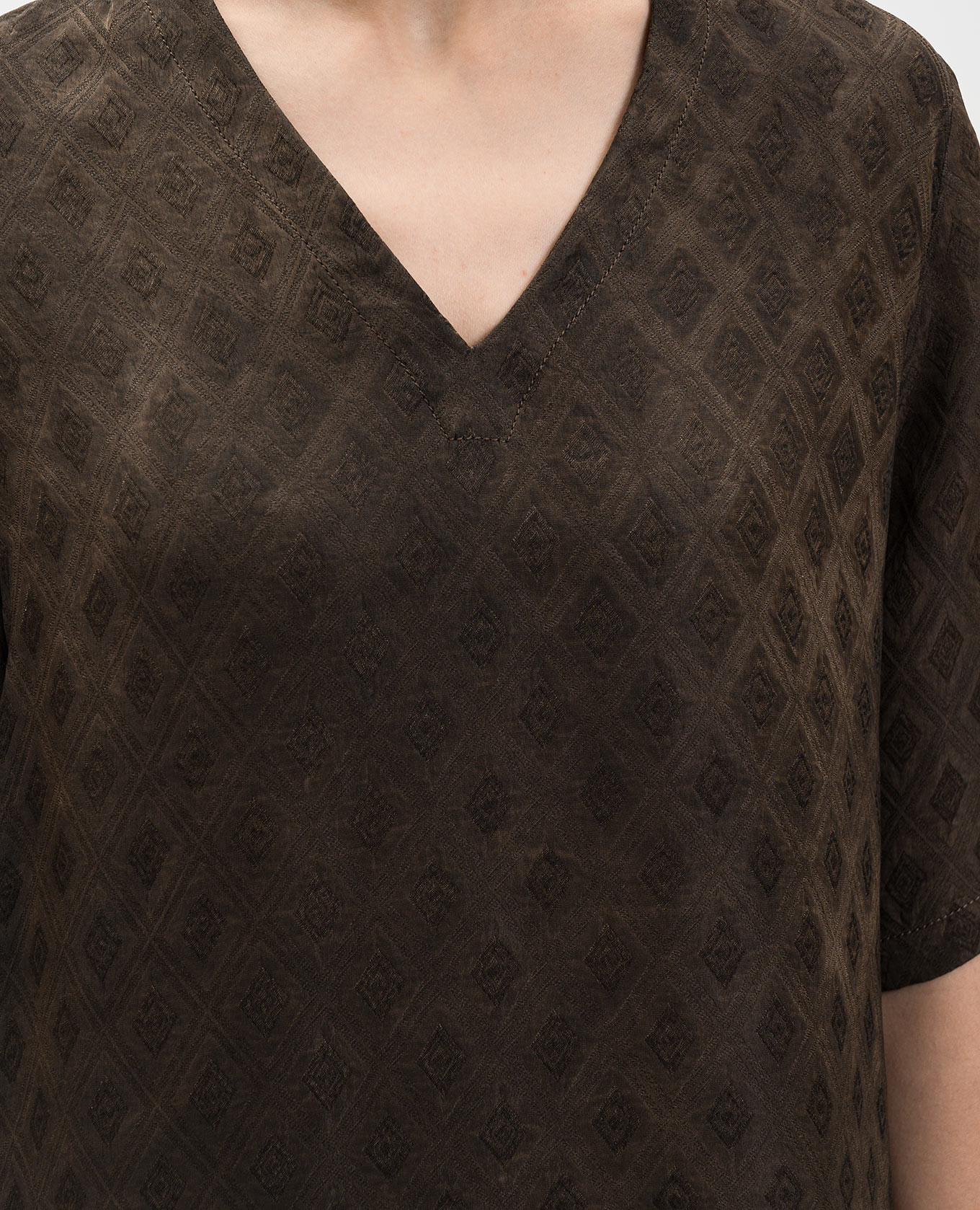 

Brown Apostle dress with geometric pattern UMA WANG