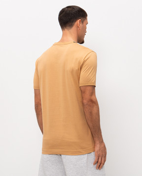 Dolce&Gabbana Brown T-shirt with monogram patch G8PV1ZG7P3N