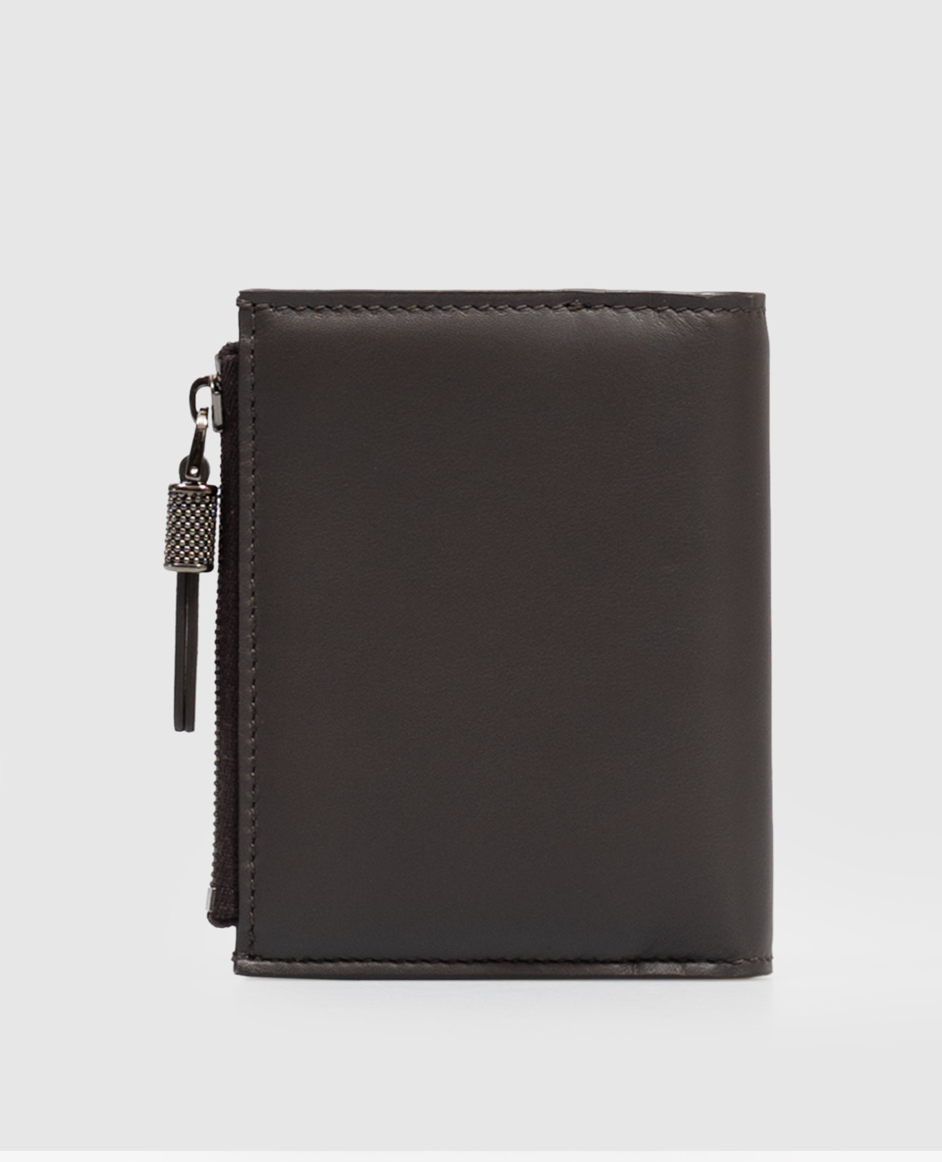 Brown leather wallet with logo print Brunello Cucinelli 2