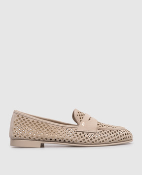 Santoni Beige suede loafers WUVD72037GOMTRFK