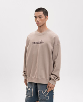 Off-White Burgundy Heraldic Arrow Sweatshirt 44MBA054S26F003