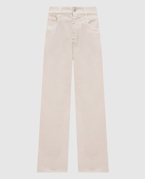 Brunello Cucinelli Ivory jeans with logo patch M0H81P4075