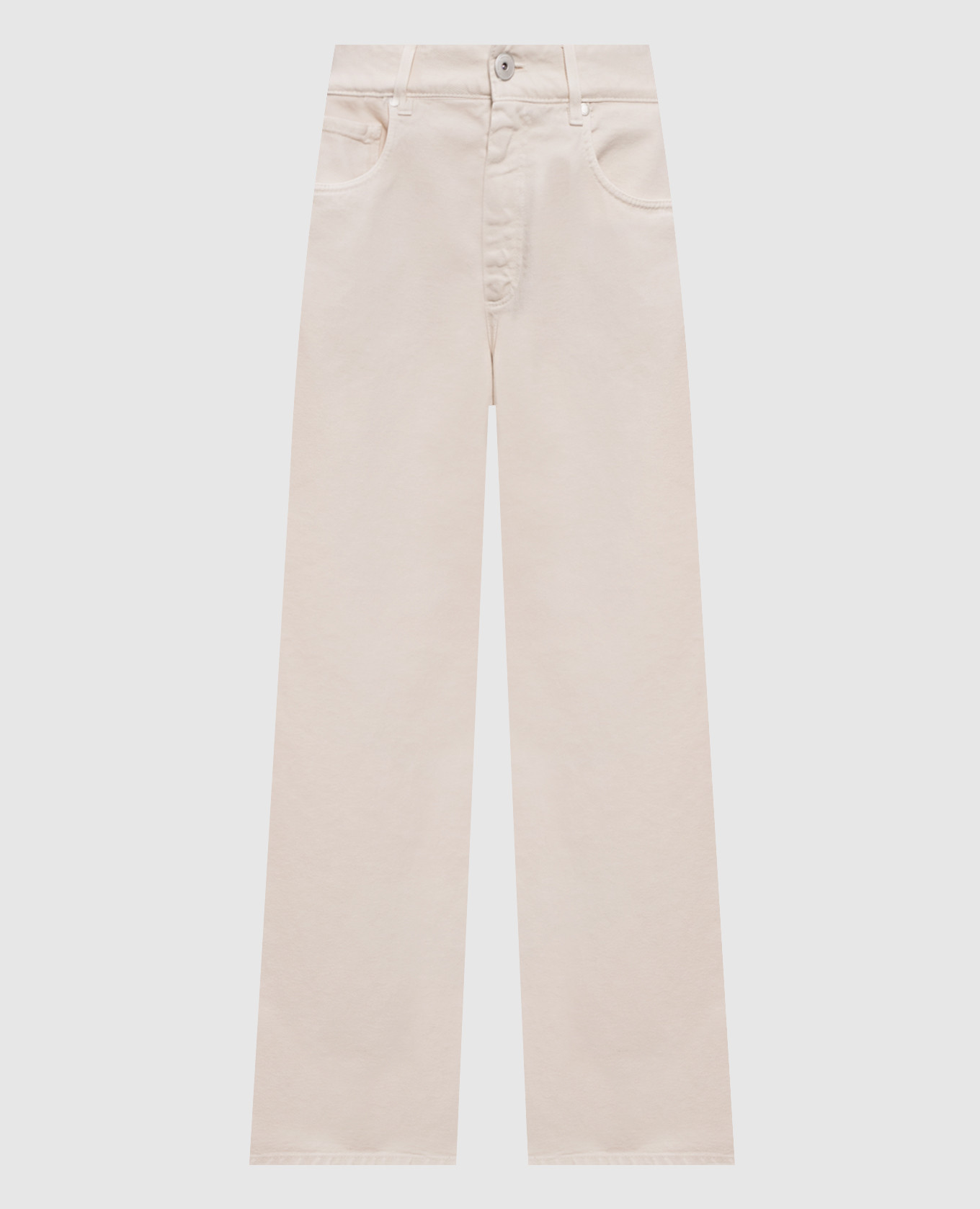 Ivory jeans with logo patch