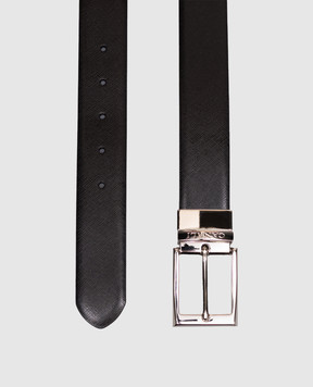 Canali Black leather reversible belt KA0003350C