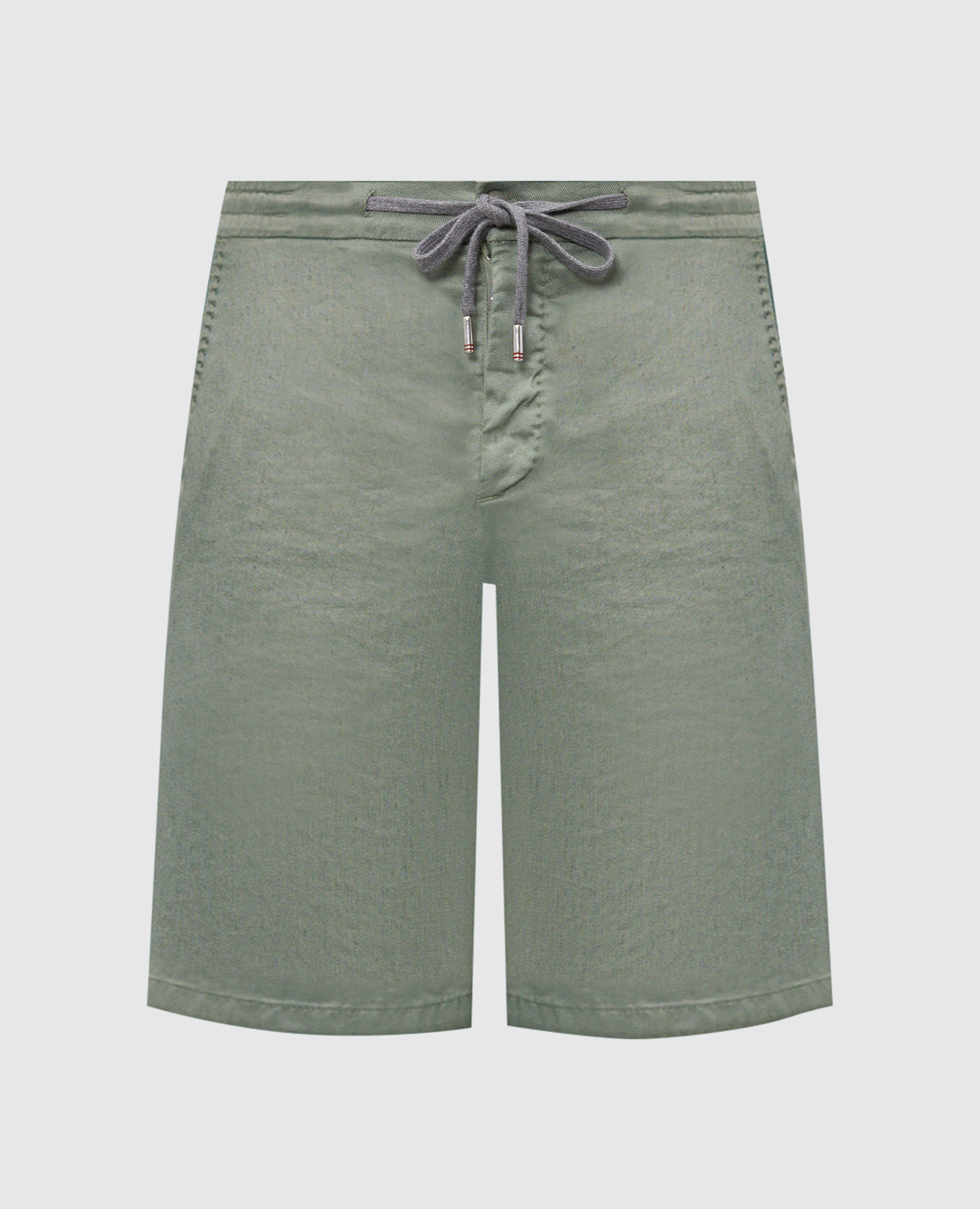 Green linen shorts