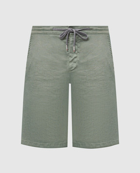 Marco Pescarolo Green linen shorts CENITO5302